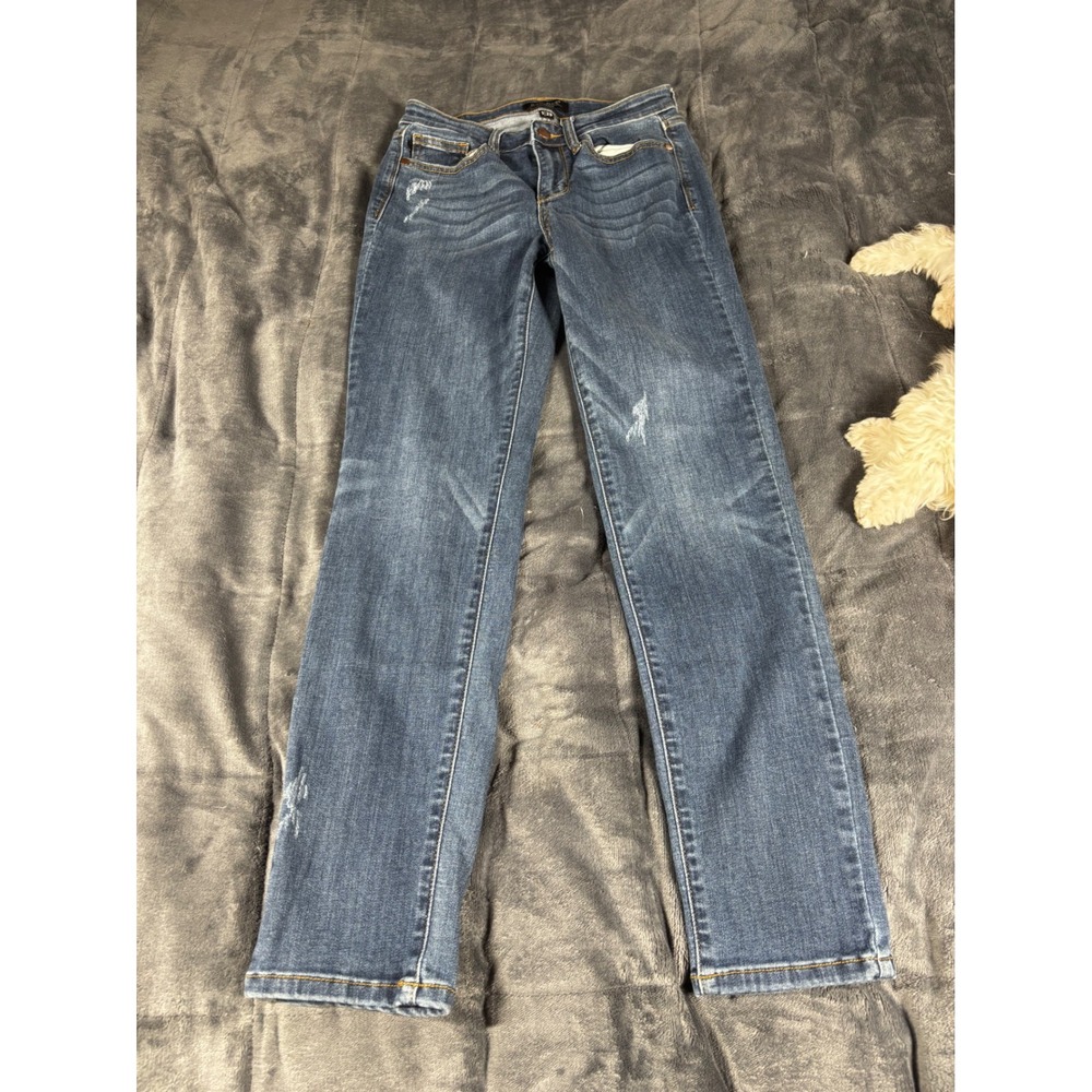 Judy Blue Relaxed Fit Distressed Straight Leg Jeans Blue Womens 1/25